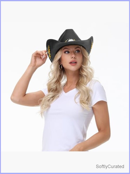 Straw Cowboy Hat Wide Brim Shapeable Adjustable Unisex Western Sun Protection main image 4